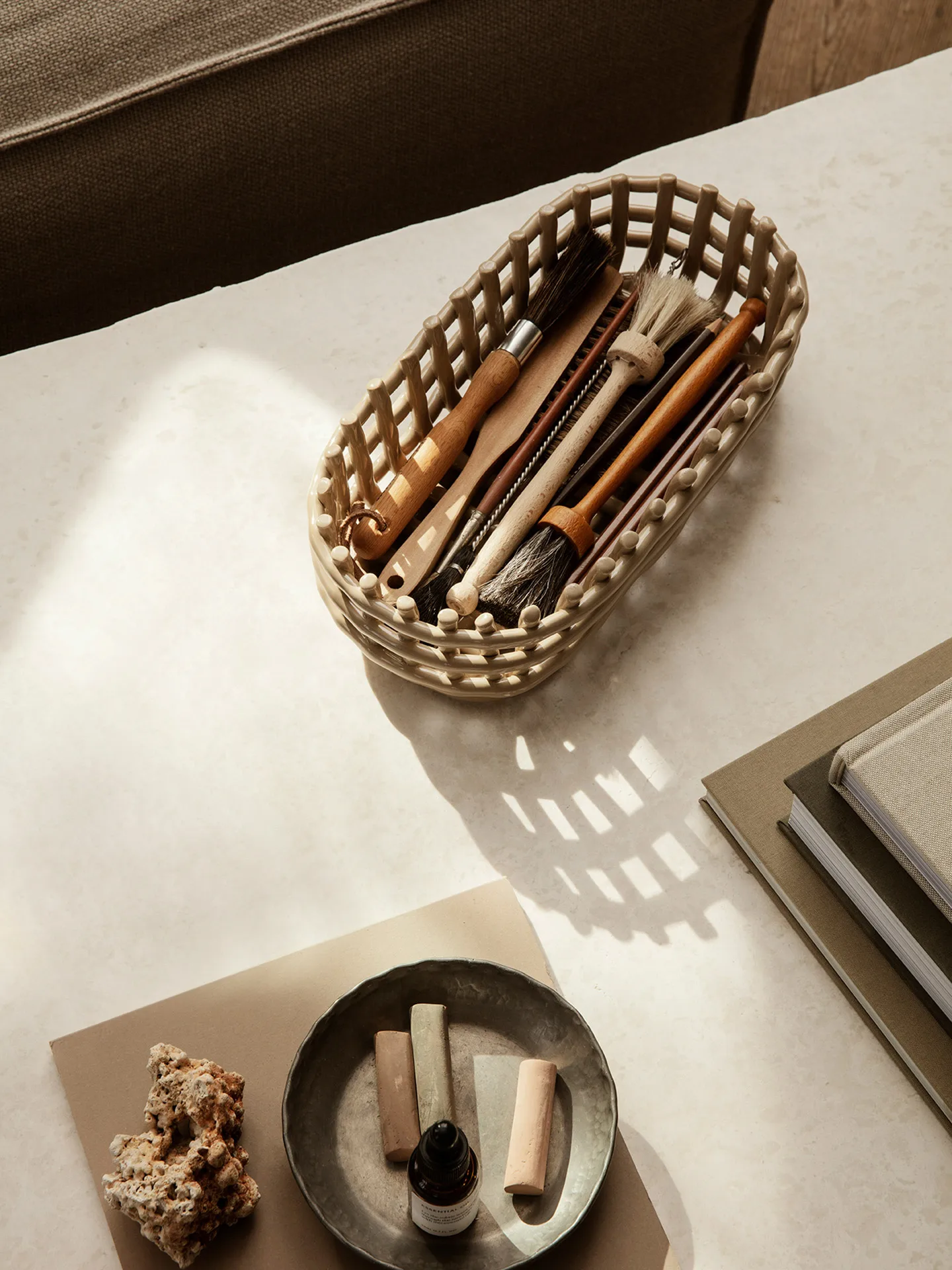 Cesto oval Ceramic 15x30 cm, Cashmere Ferm Living