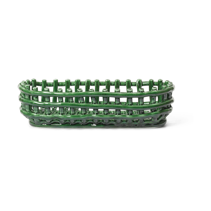 Cesto oval Ceramic 15x30 cm - Emerald Green - Ferm Living