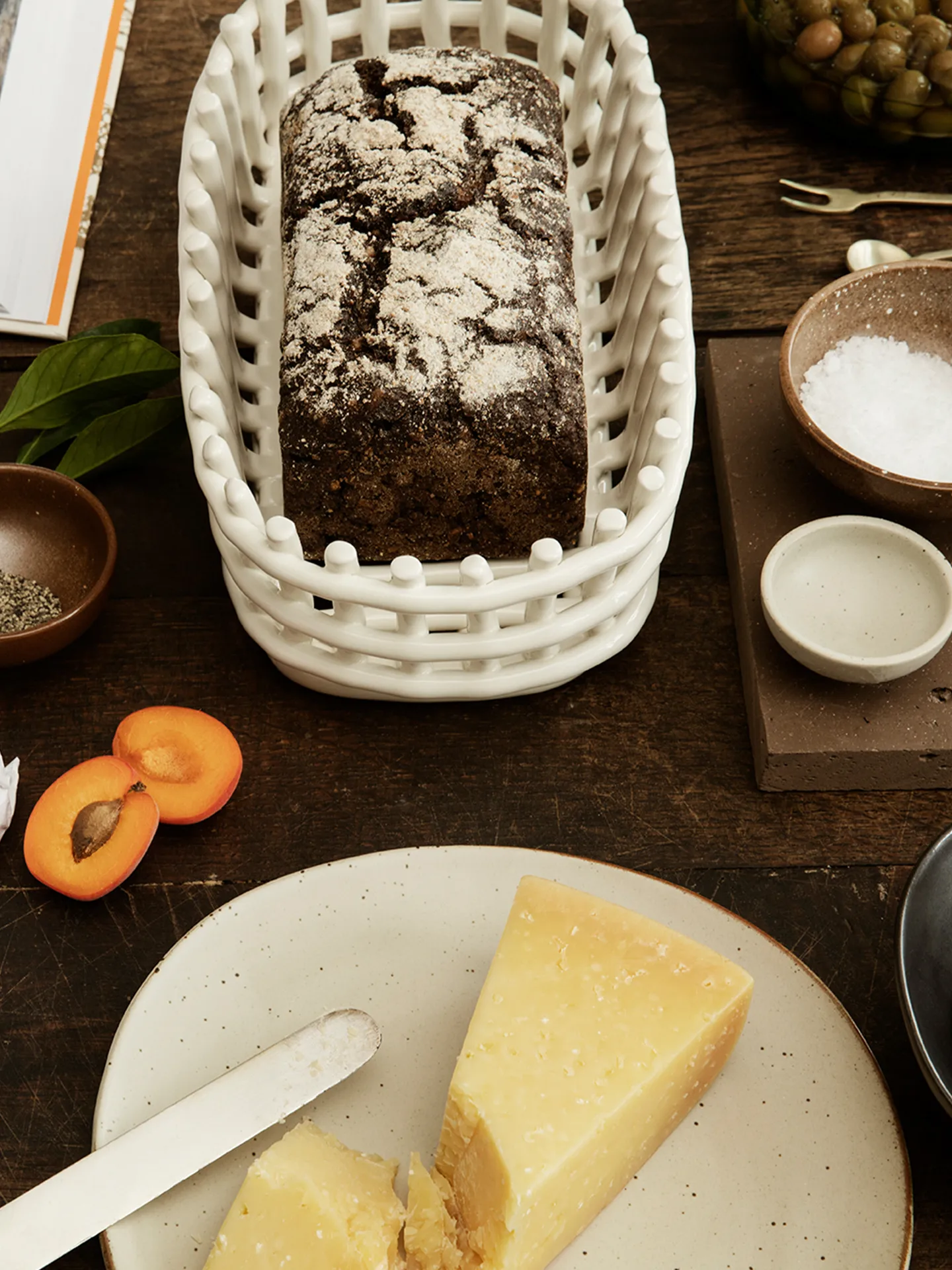 Cesto oval Ceramic 15x30 cm, Off white Ferm Living