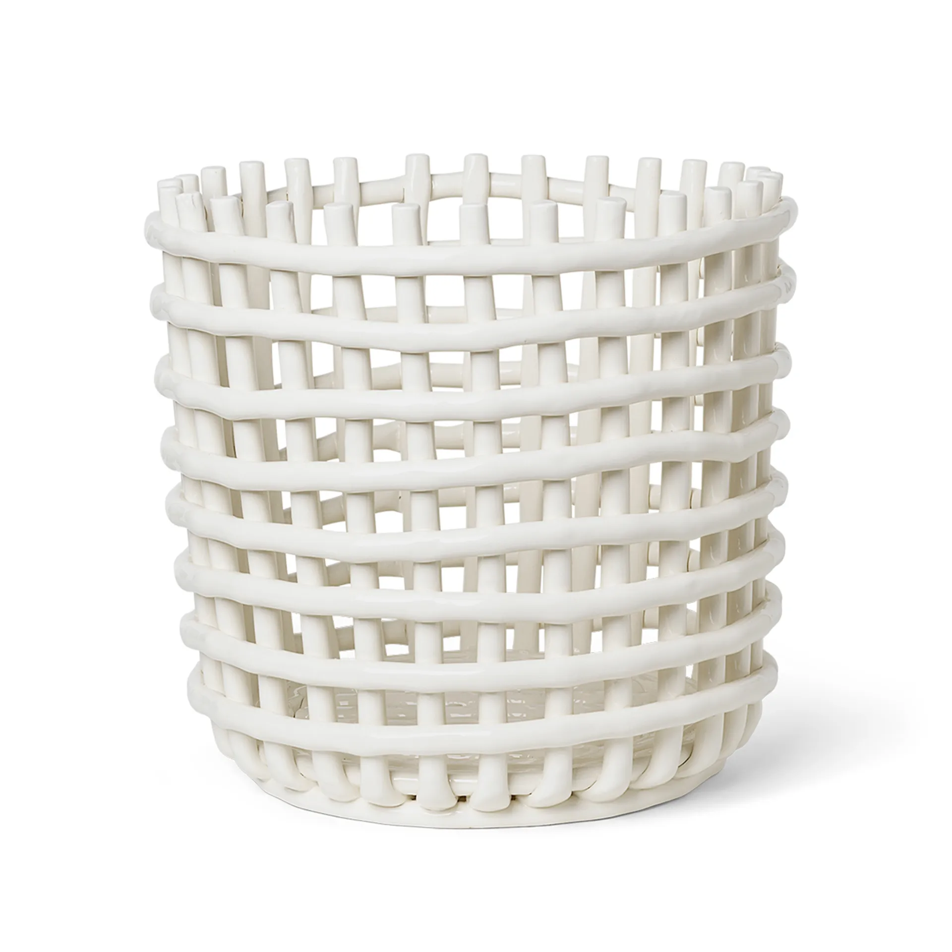 Cesto revestido a cerâmica Ø35 cm, Off white Ferm Living