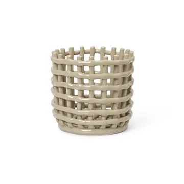 Cesto trançado Ceramic Ø16 cm - cashmere - Ferm Living