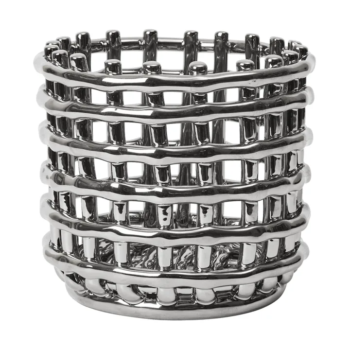 Cesto trançado Ceramic Ø16 cm - Prata - Ferm Living