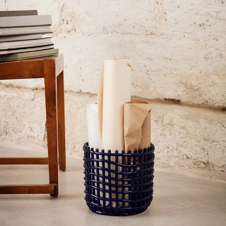 Cesto trançado Ceramic Ø23.5 cm, azul Ferm Living