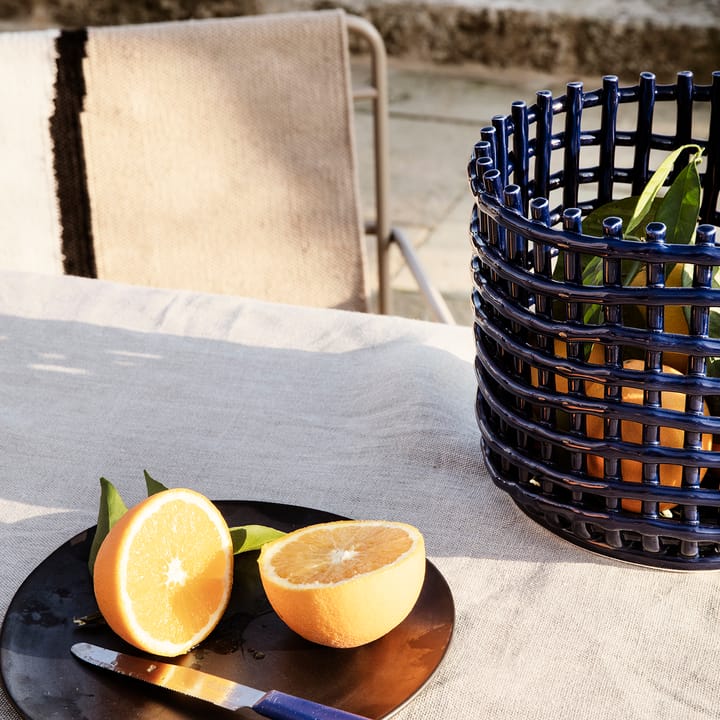 Cesto trançado Ceramic Ø23.5 cm, azul Ferm Living