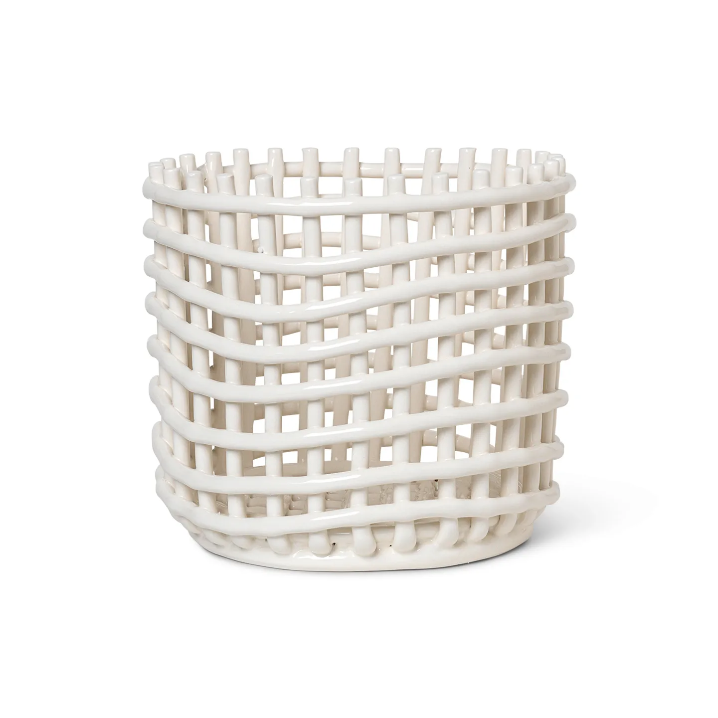 Cesto trançado Ceramic Ø23.5 cm, off white Ferm Living