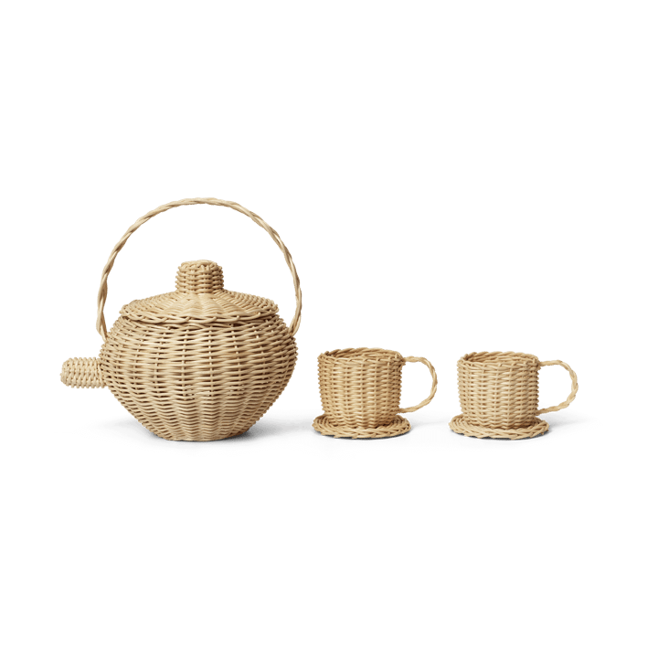 Conjunto Chá Rattan 3 peças - Natural - Ferm Living