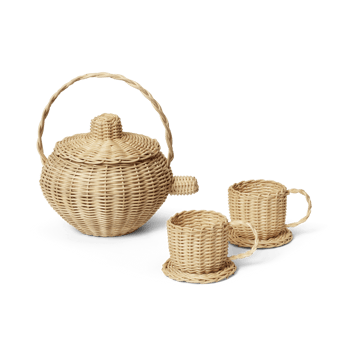 Conjunto Chá Rattan 3 peças - Natural - Ferm Living