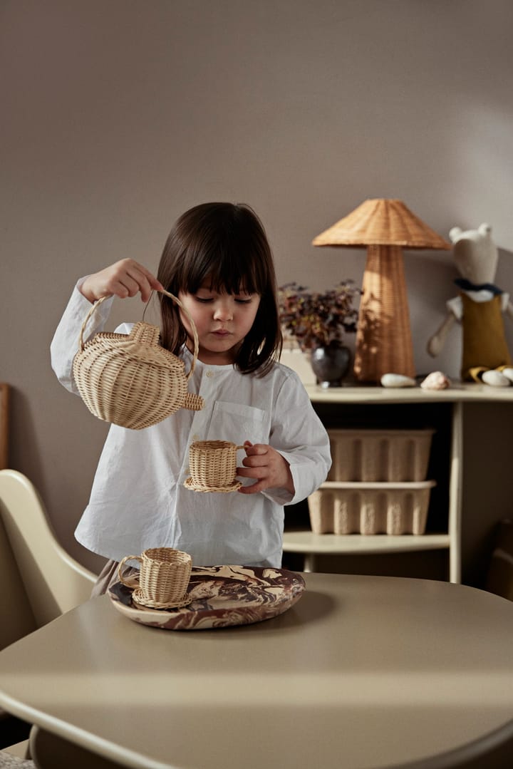 Conjunto Chá Rattan 3 peças, Natural Ferm Living