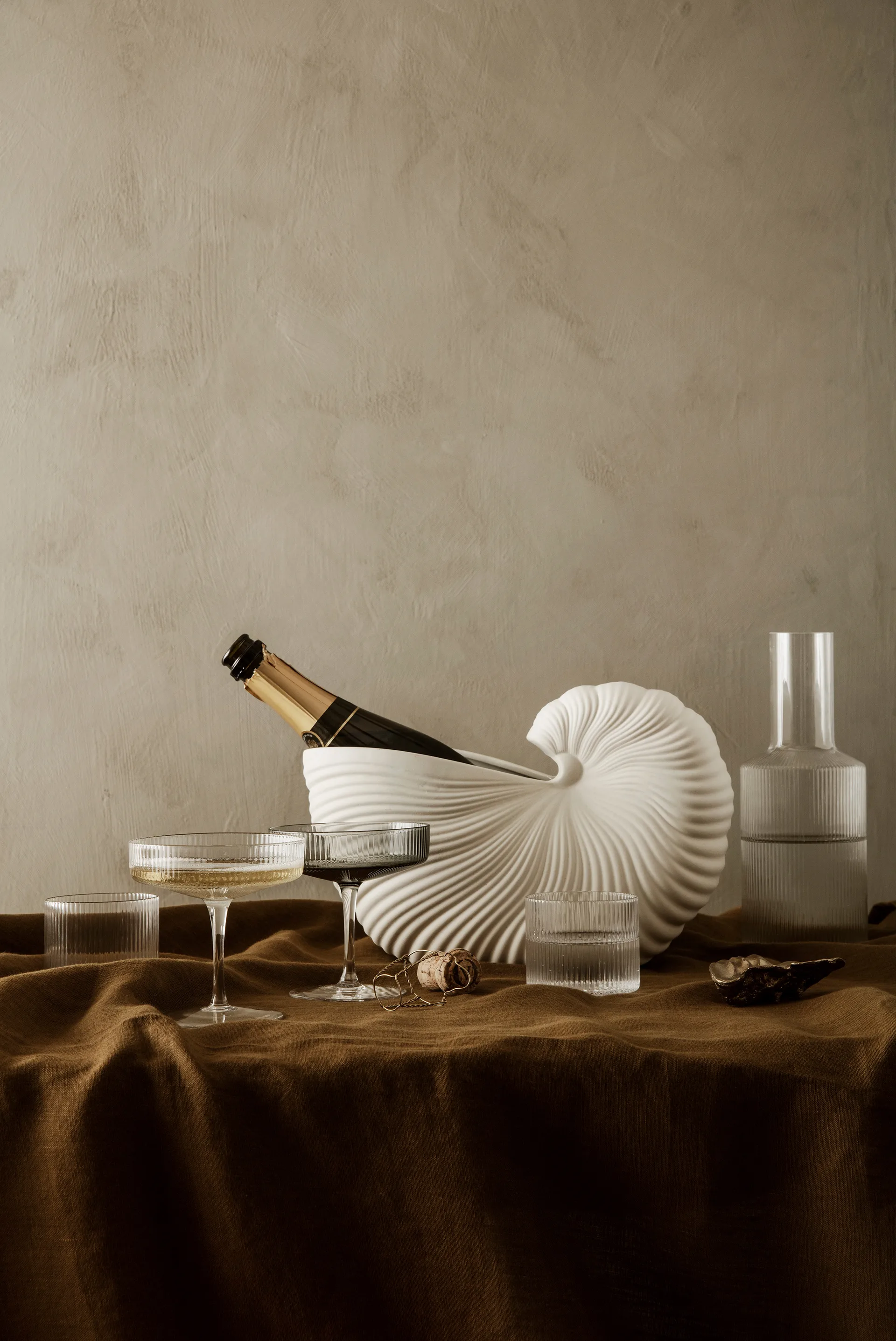 Copo baixo Ripple, 4 un., Clear Ferm Living