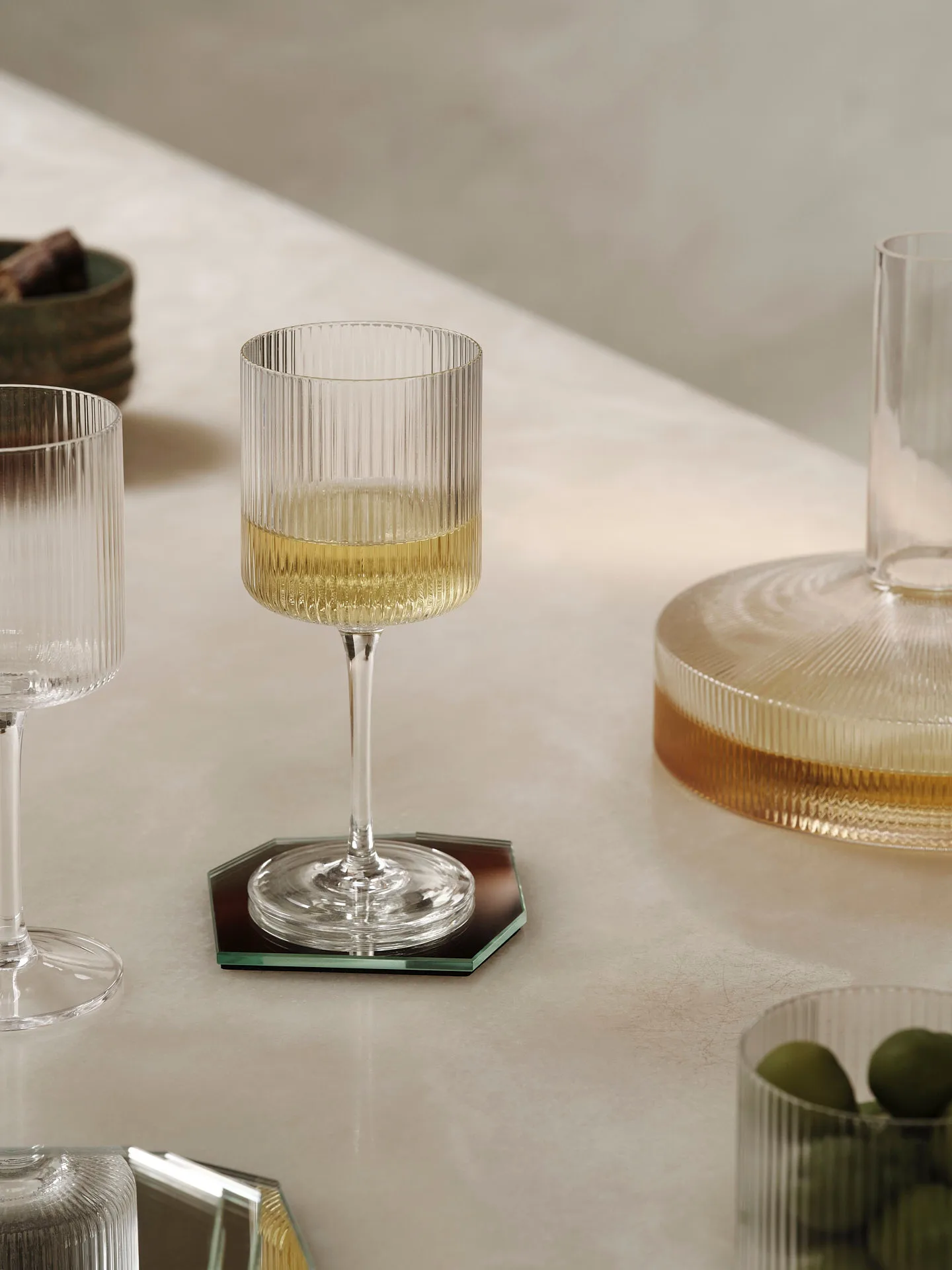 Copo de vinho branco Ripple 26 cl 2 un., Clear Ferm Living