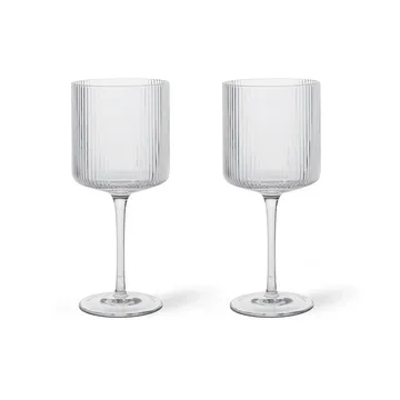 Copo de vinho tinto Ripple 32,5 cl 2 un. - Clear - Ferm Living