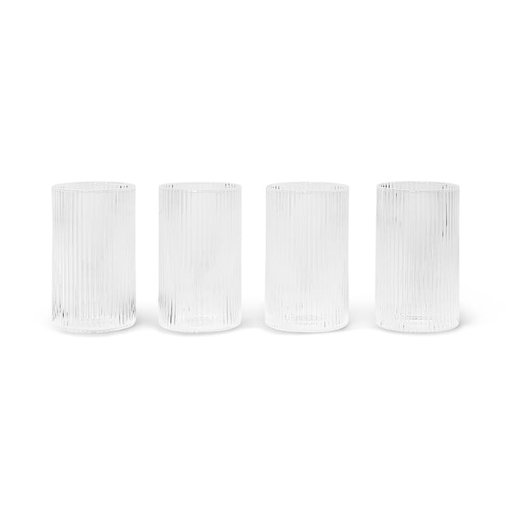 Copo Ripple 14 cl, 4 un. - Clear - ferm LIVING