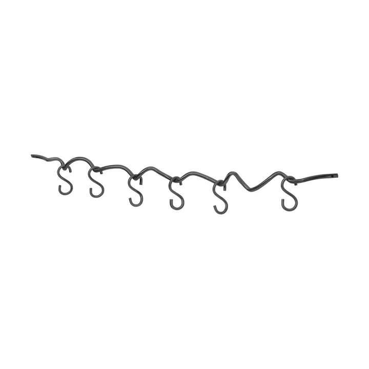Curvature calha de parede com 6 ganchos - Black brass - Ferm Living