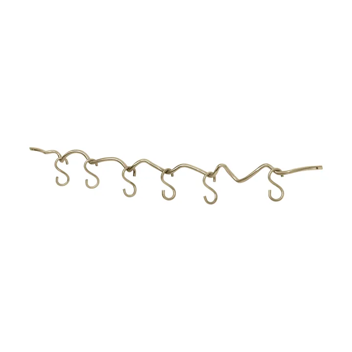Curvature calha de parede com 6 ganchos - Latão - Ferm Living