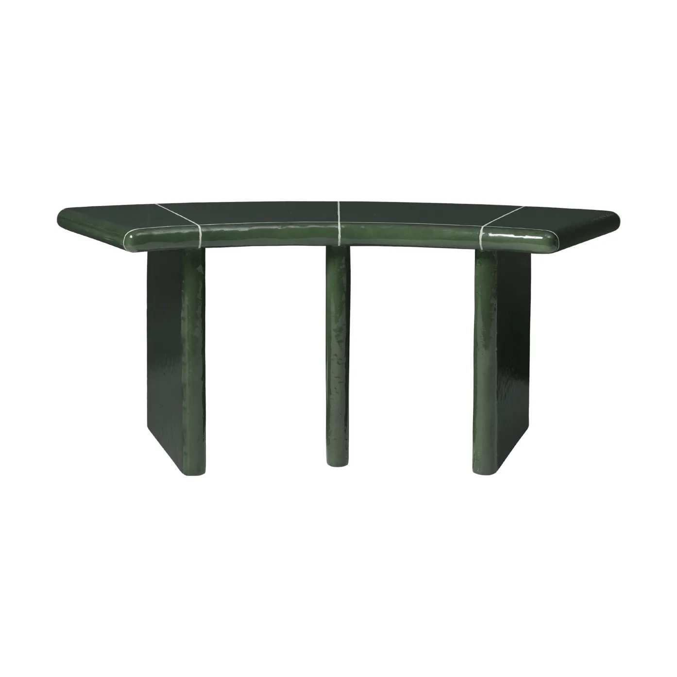 Deya curved banco de assento, Verde escuro, 110x40x45,5 cm Ferm Living