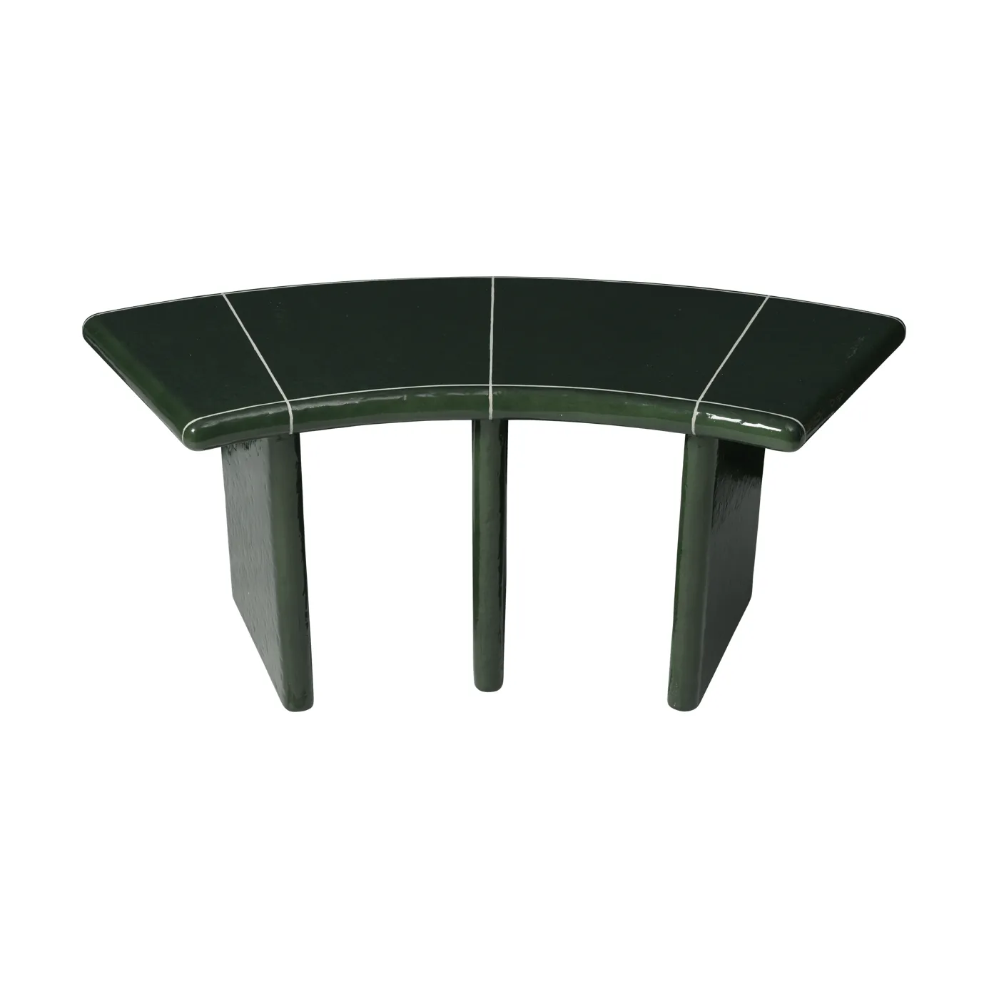 Deya curved banco de assento, Verde escuro, 110x40x45,5 cm Ferm Living