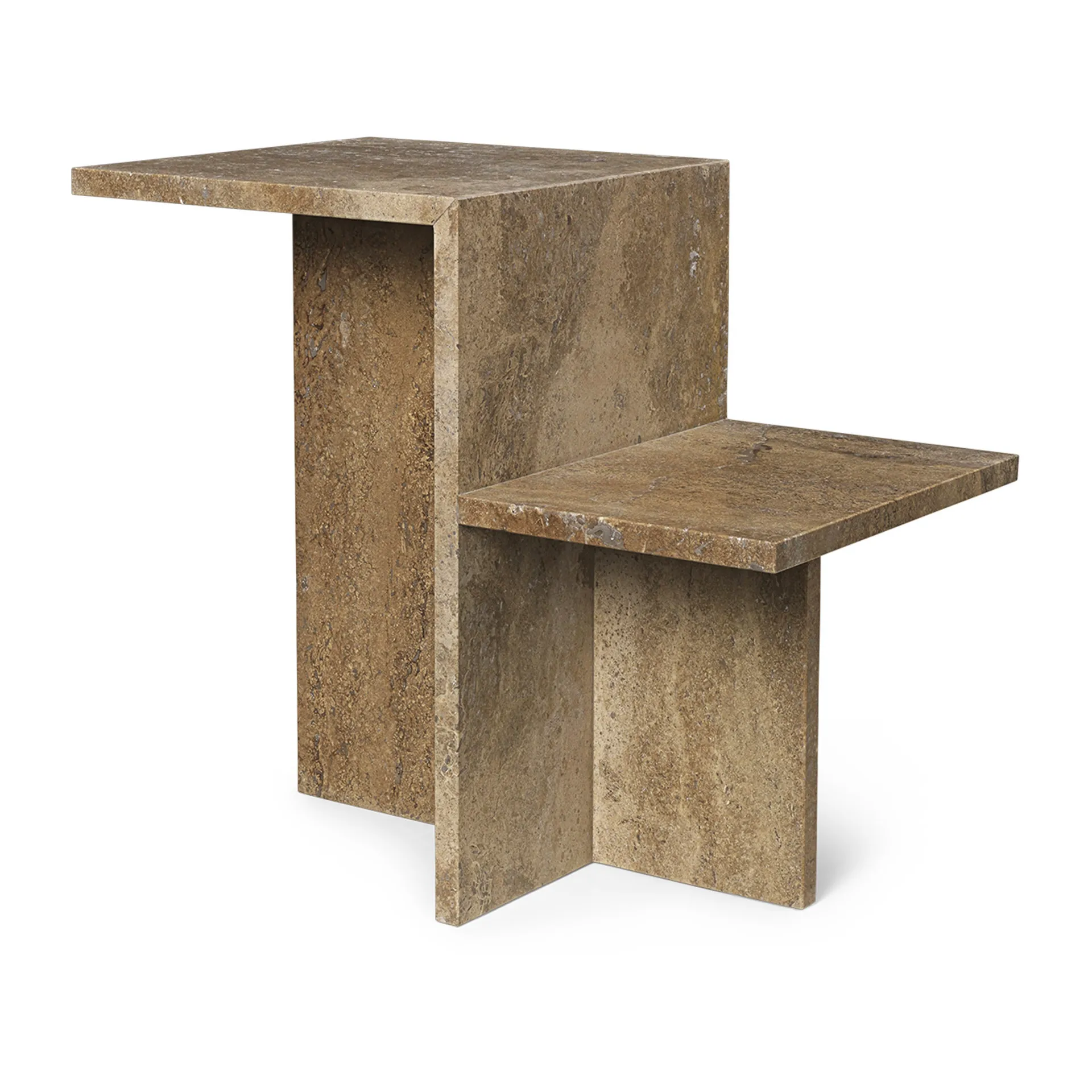 Distinct mesa de centro 59,5x35x50 cm, Marrom Escuro Travertina Ferm Living