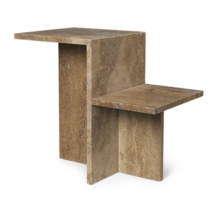 Distinct mesa de centro 59,5x35x50 cm - Marrom Escuro Travertina - Ferm Living