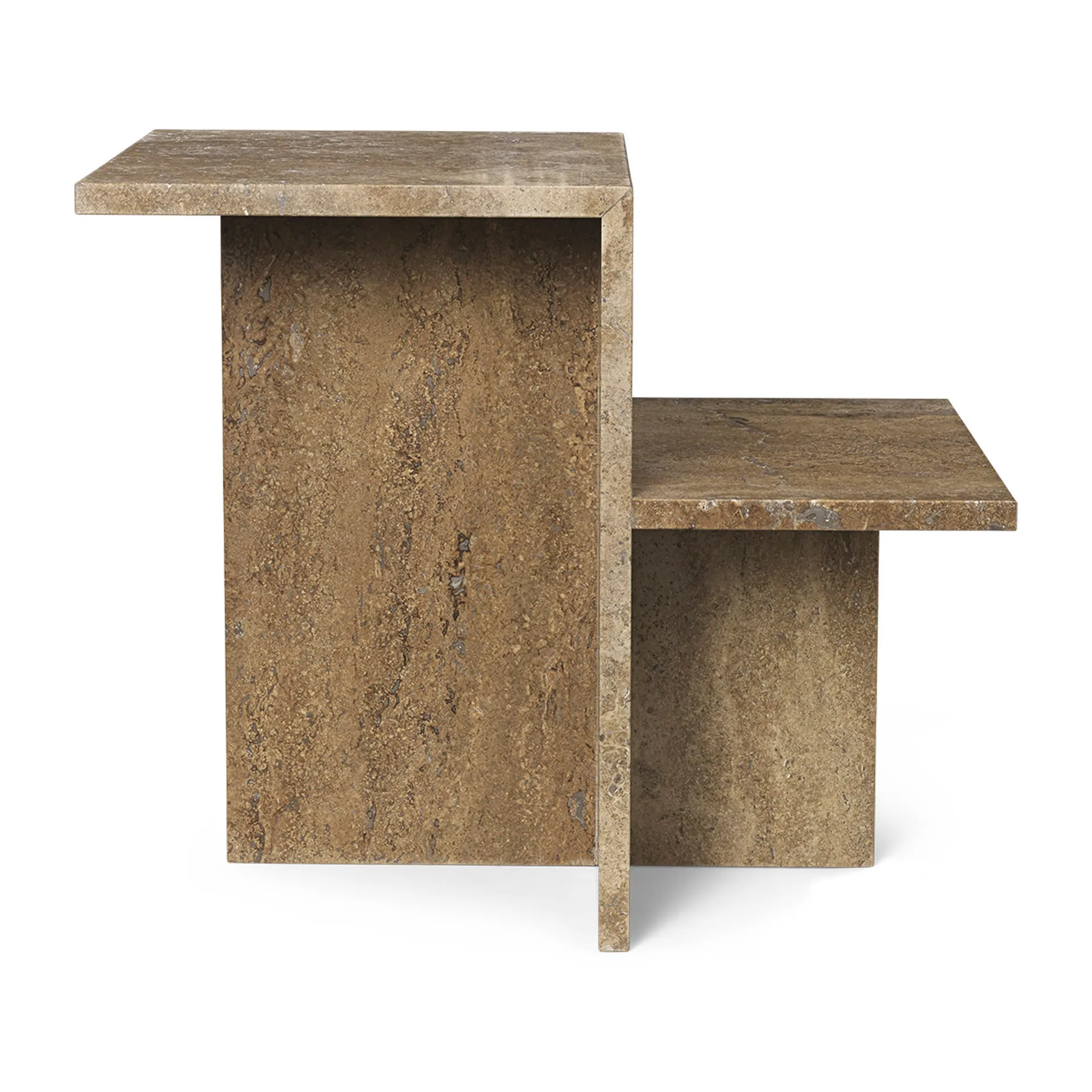 Distinct mesa de centro 59,5x35x50 cm, Marrom Escuro Travertina Ferm Living