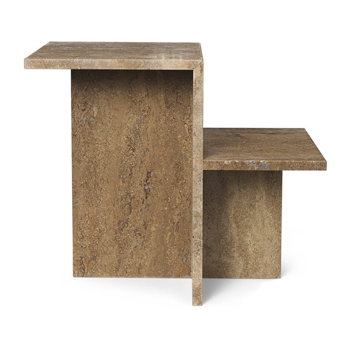 Distinct mesa de centro 59,5x35x50 cm, Marrom Escuro Travertina Ferm Living