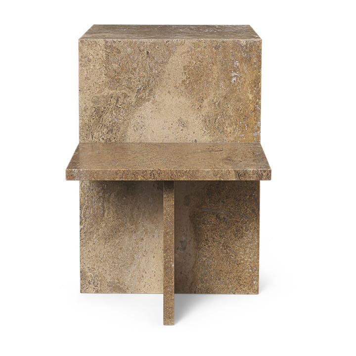Distinct mesa de centro 59,5x35x50 cm, Marrom Escuro Travertina Ferm Living