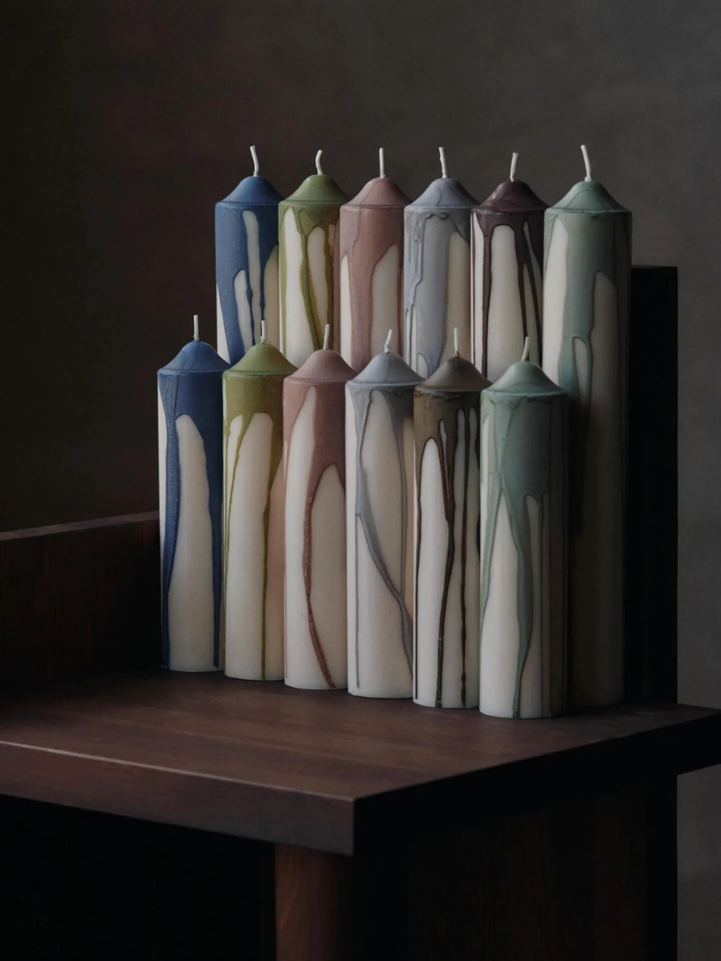 Dryp bloco de vela , Verde Oliva, 30 cm Ferm Living