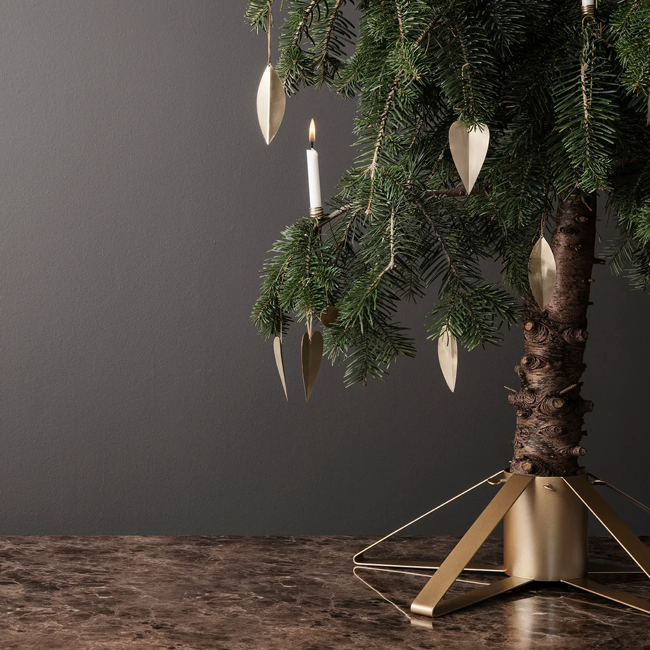Enfeites de Natal Leaf, Brass, 4 un. Ferm Living