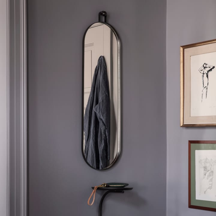 Espelho oval Poise, preto Ferm Living