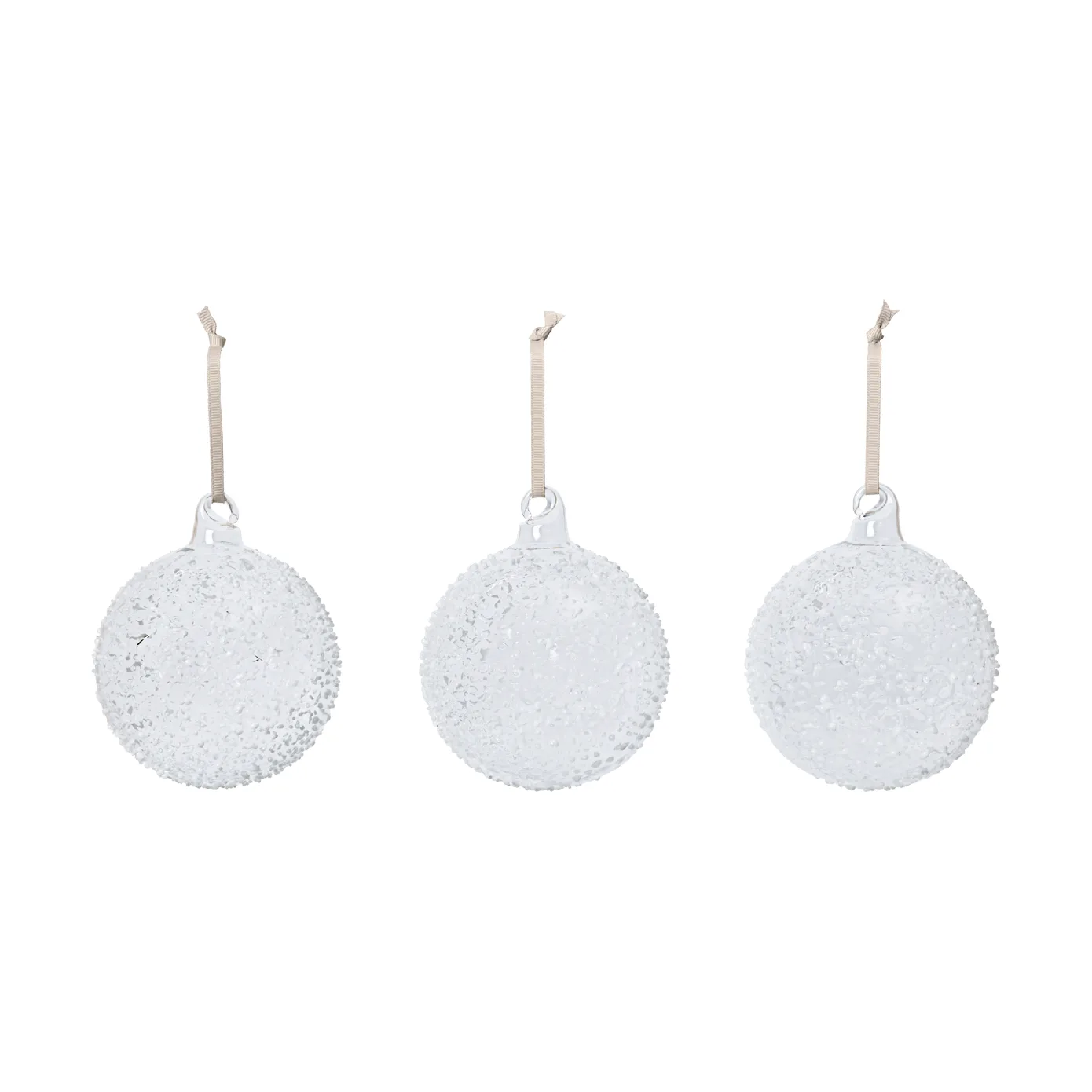 Flurry bolas de Natal 3-pack, L, White Ferm Living