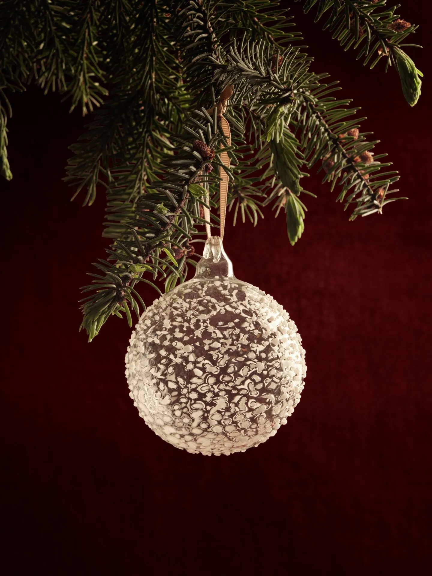 Flurry bolas de Natal 3-pack, L, White Ferm Living