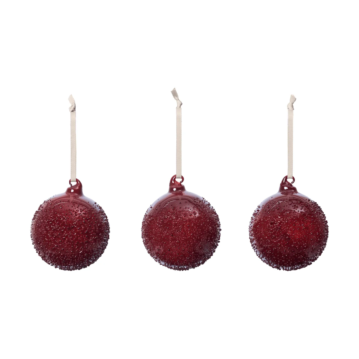 Flurry bolas de Natal 3-pack, M, Picante Red Ferm Living