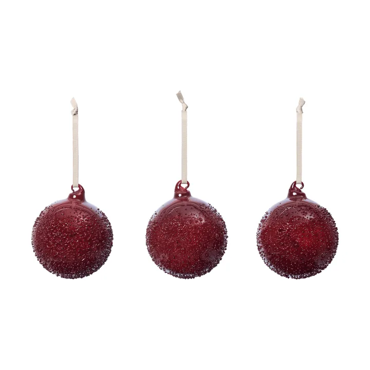 Flurry bolas de Natal 3-pack - M, Picante Red - Ferm Living