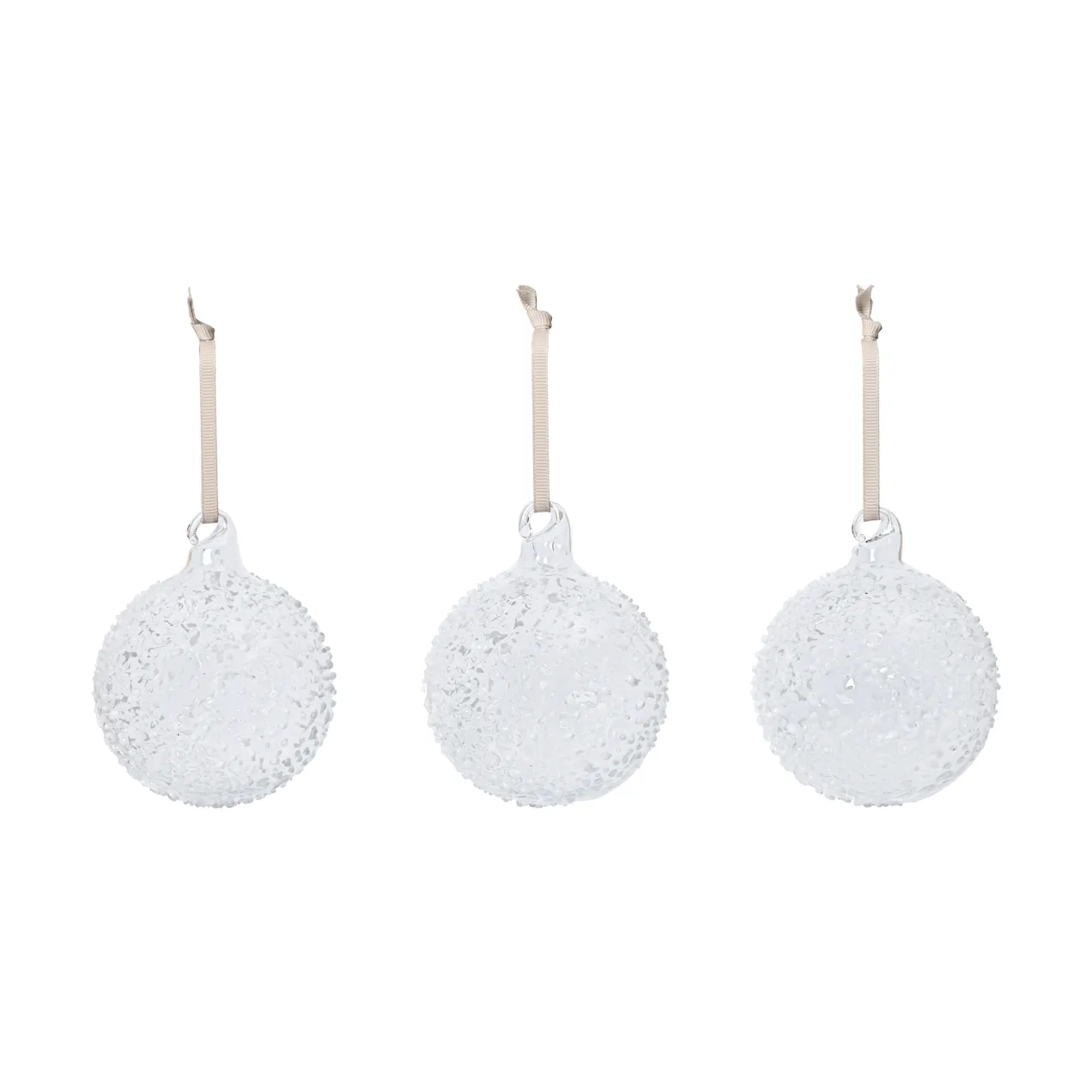 Flurry bolas de Natal 3-pack, M, White Ferm Living