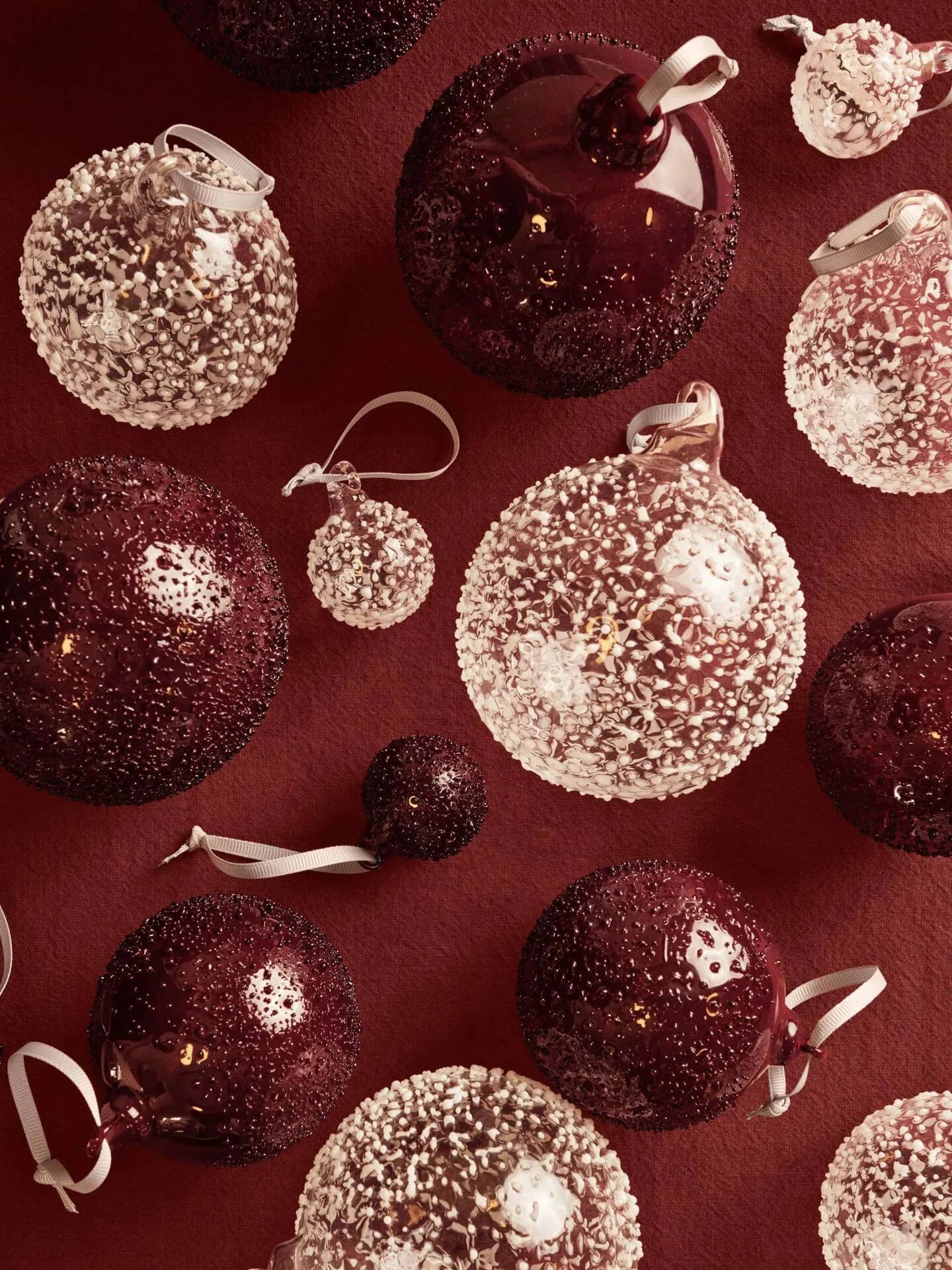 Flurry bolas de Natal 3-pack, M, White Ferm Living