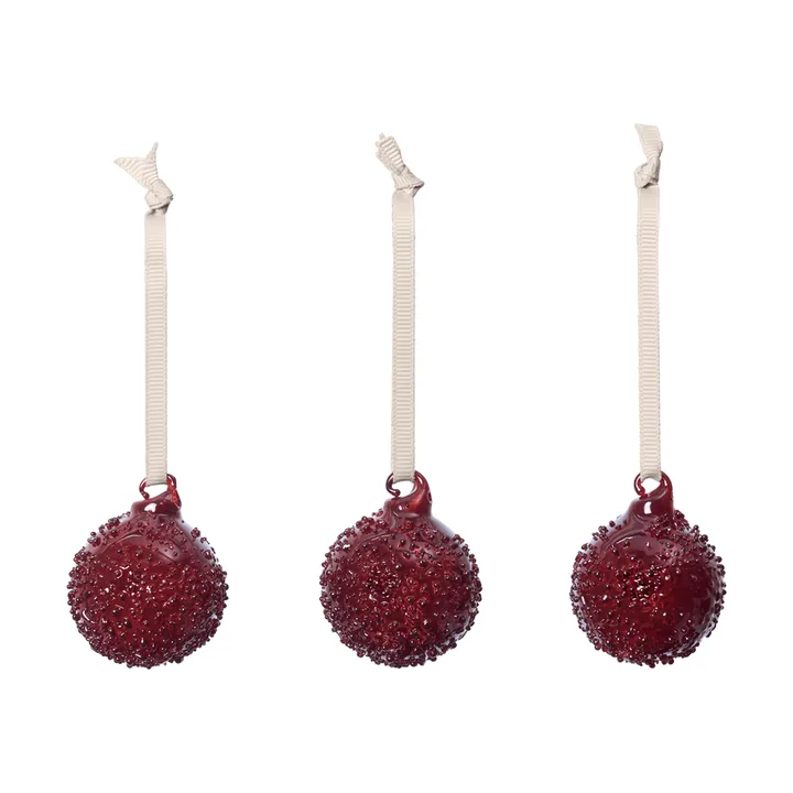 Flurry bolas de Natal 3-pack - S, Picante Red - Ferm Living