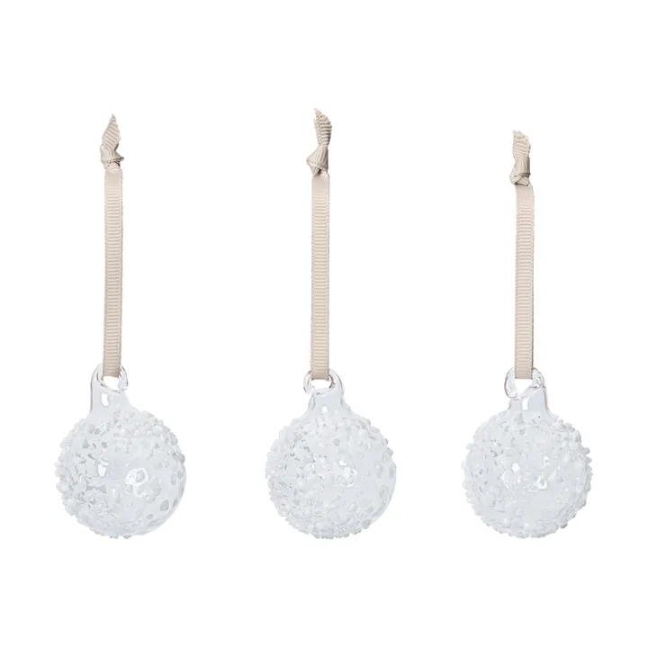 Flurry bolas de Natal 3-pack - S, White - Ferm Living