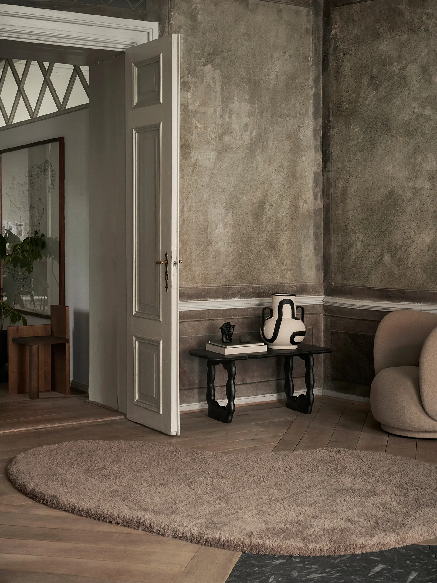 Forma tapete de lã 175x250 cm, Castanho Cinza Ferm Living