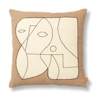 Fronha Figure 50x50 cm - Taupe escuro-branco sujo - Ferm Living