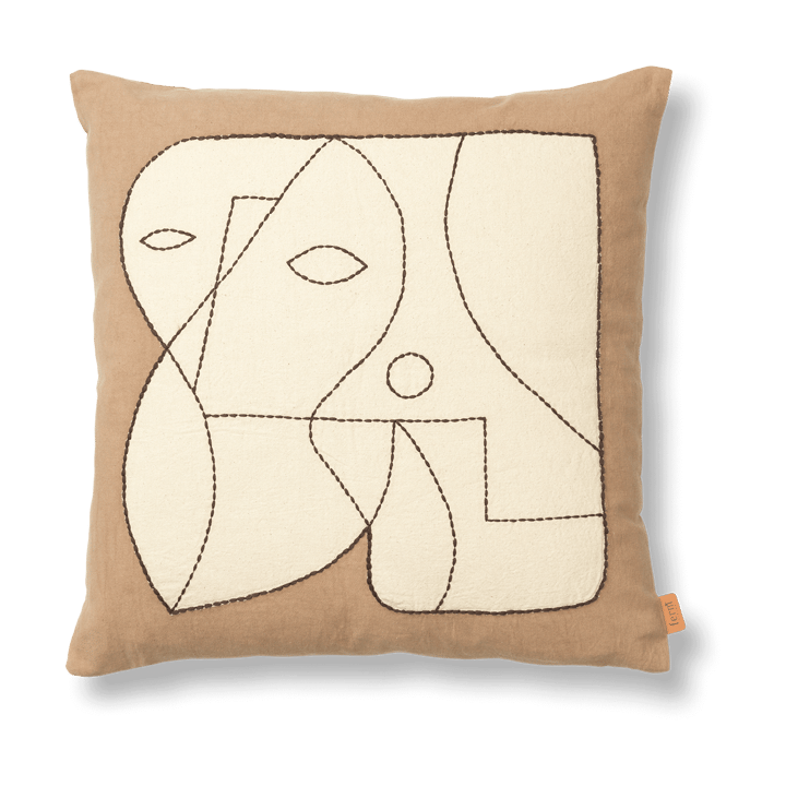 Fronha Figure 50x50 cm - Taupe escuro-branco sujo - Ferm Living