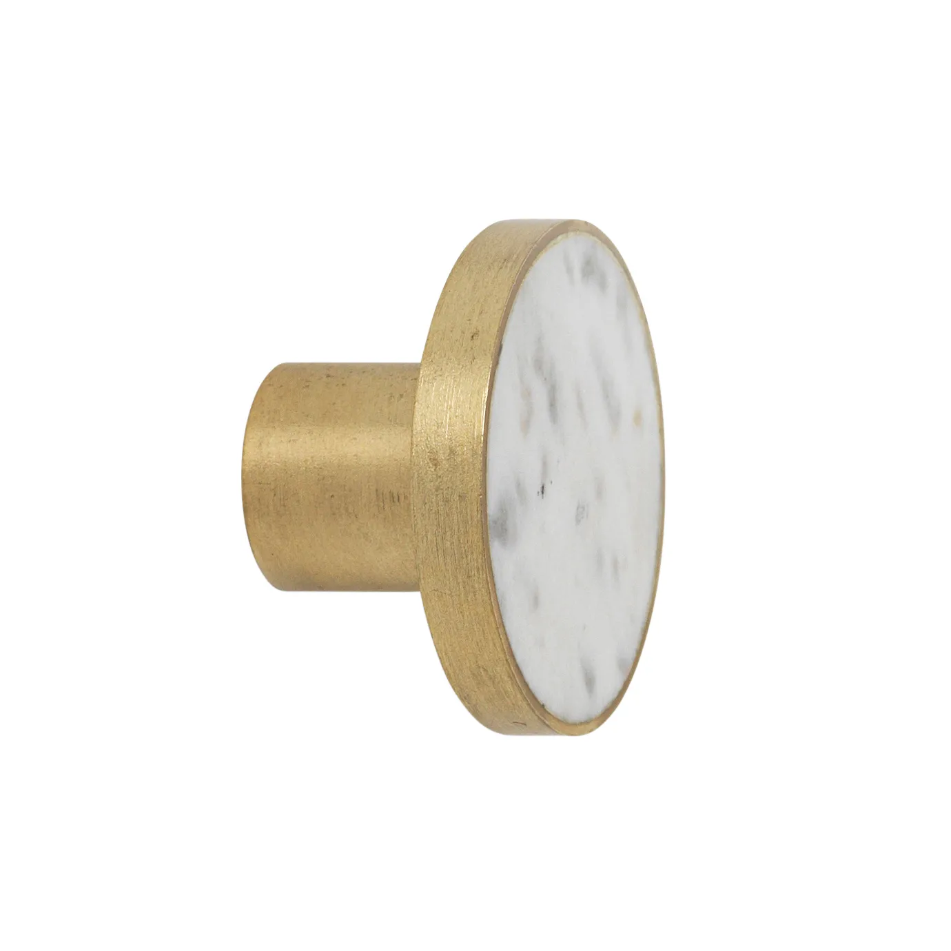 Gancho grande Stone, mármore branco-latão Ferm Living