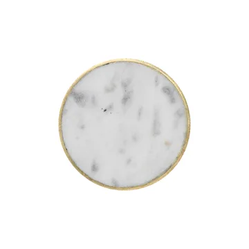 Gancho grande Stone - mármore branco-latão - Ferm Living