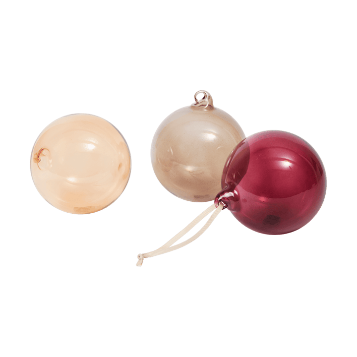 Glass bola de Natal L Ø10 cm 3 peças - Roseate Translúcido - Ferm Living