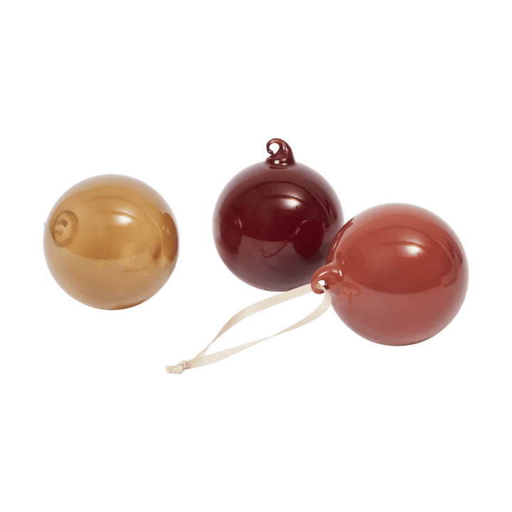 Glass bola de Natal M Ø8 cm 3 peças - Roseate Opaco - Ferm Living