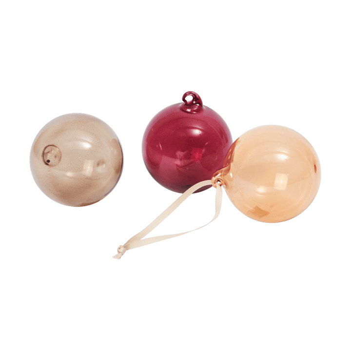 Glass bola de Natal M Ø8 cm 3 peças - Roseate Translúcido - Ferm Living