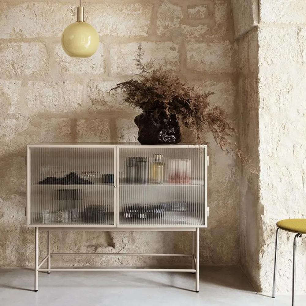 Haze mesa de apoio, Cashmere, vidro ondulado Ferm Living