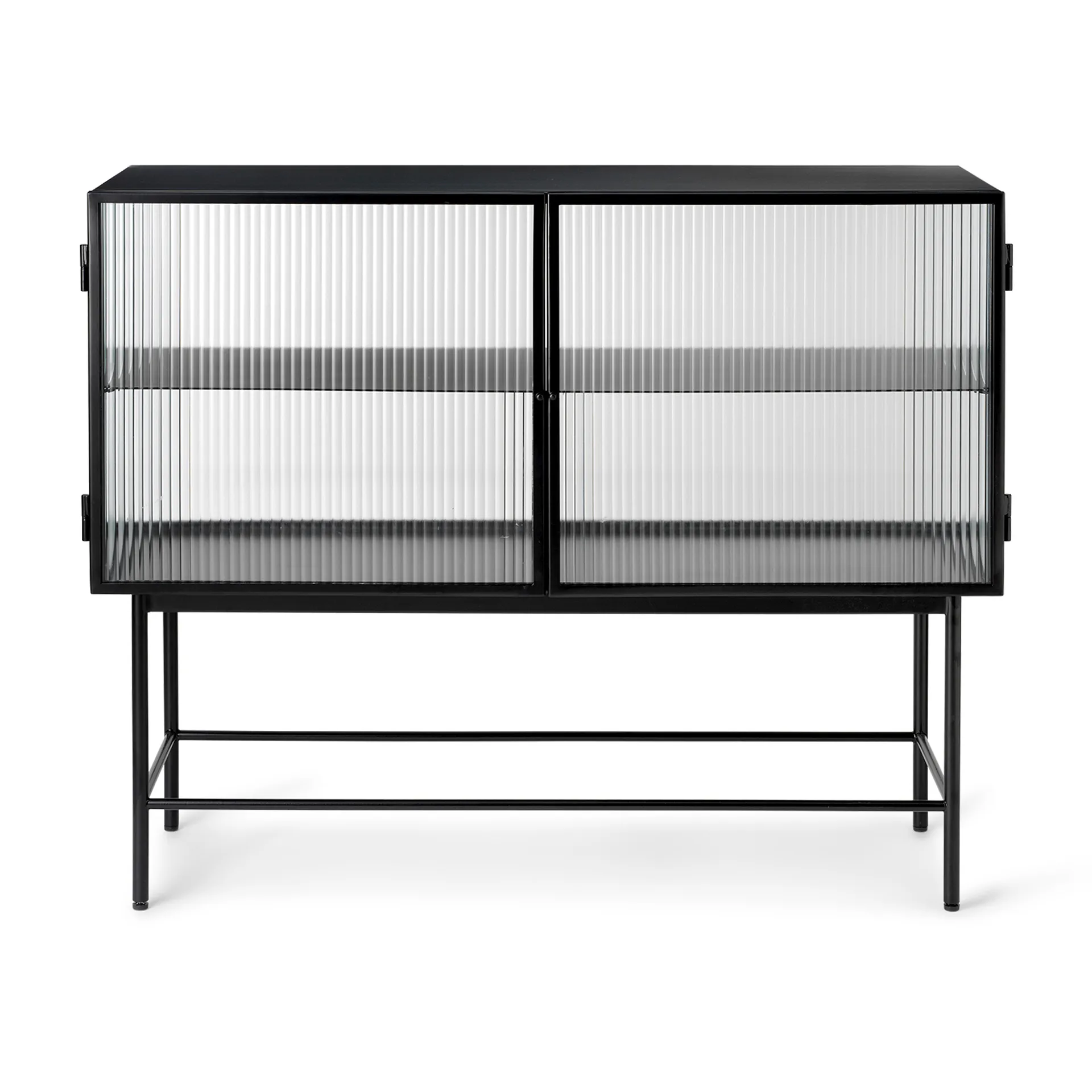 Haze mesa de apoio, Preto - vidro ondulado Ferm Living