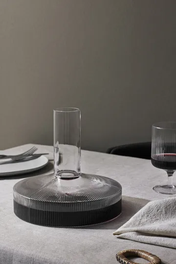 Jarra e copo Ripple 17 peças - Transparente - Ferm Living