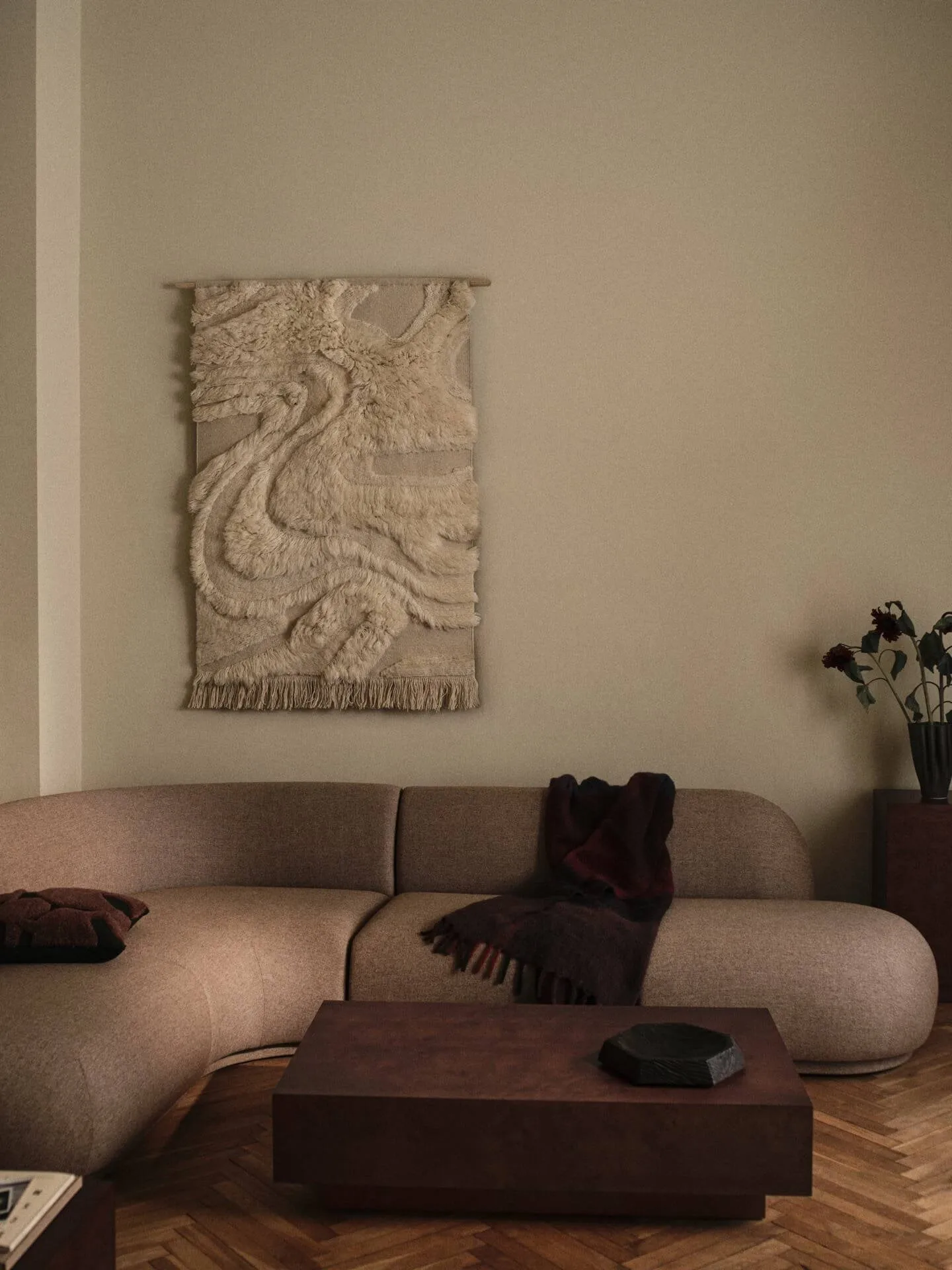 Koh centro de mesa prato decorativo, Castanho escuro, 35 cm Ferm Living