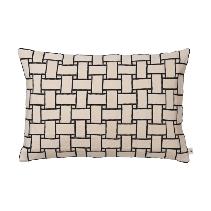 Lattice fronha de almofada - Off-white-preto, 40x60 cm - Ferm Living