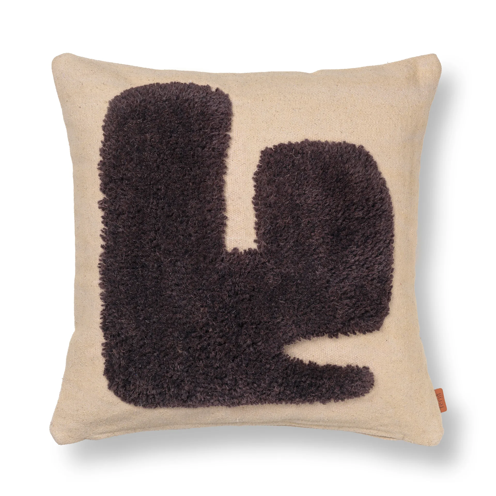 Lay almofada 50x50 cm, Sand / Marrom Escuro Ferm Living